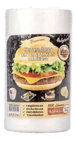 Rollo Folex Separadores Hamburguesas Paty X 12 Unidades 0
