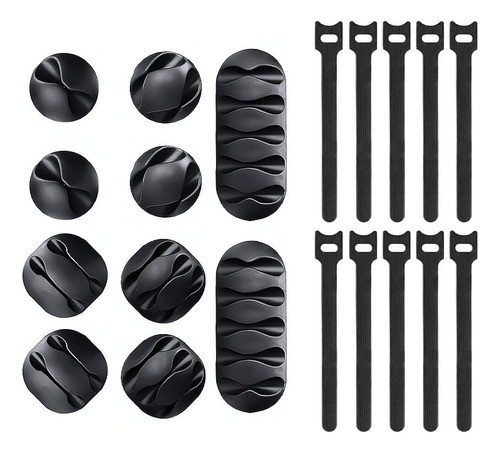 Kit De Gestión De Cables Tianle, 10 Clips De Cable Autoadhes 0