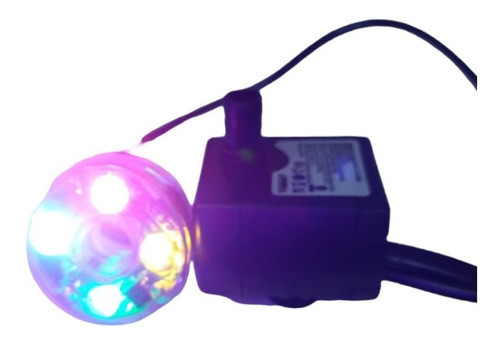 Bomba De Agua 2w Con 4 Leds Y Agujero Fuentes Fengshui 0