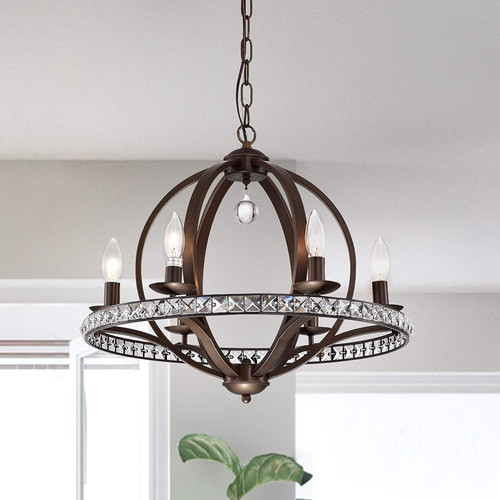 Almacén De Tiffany Rl8239ab Lovi 6-light Antique Bronze Lámp 1