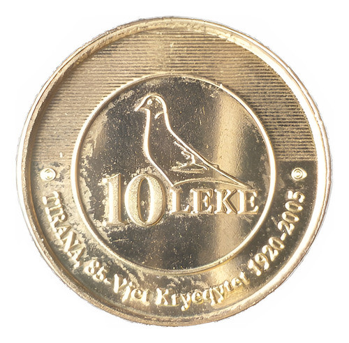 M594 Albania Moneda 10 Leke Año 2005 Km# 93 0