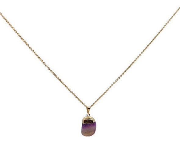 Collar Con Piedra Agata Morada Armonia Paz Interior Amor 0