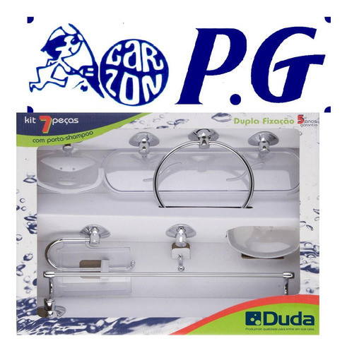 Accesorio Para Baño Genebra 7 Piezas Cromado Cristal P G 0