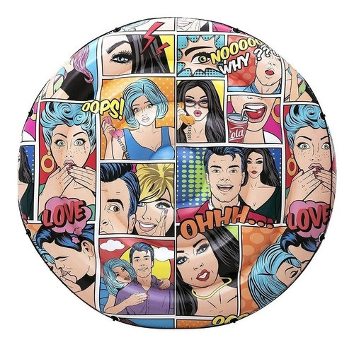 Flotador Inflable Bestway Pop Art Redondo 188cm Verano New 0