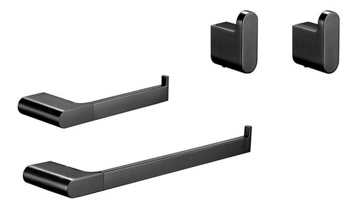 Set De 4 Accesorios Para Baño Negro Mate Kangdesi -97y9pn6k 0