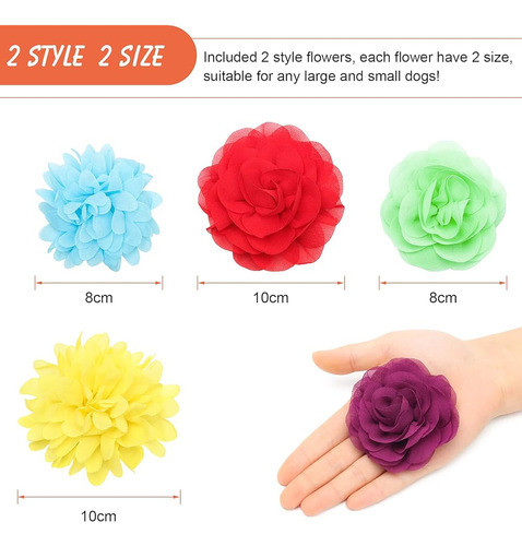 Anglekai 20 Pcs Collar De Perro Flores, Pajaritas De Flores 1