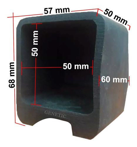 20 Regatones Goma Caño 50x50 Mm Repuestos Máquinas Gimnasios 1
