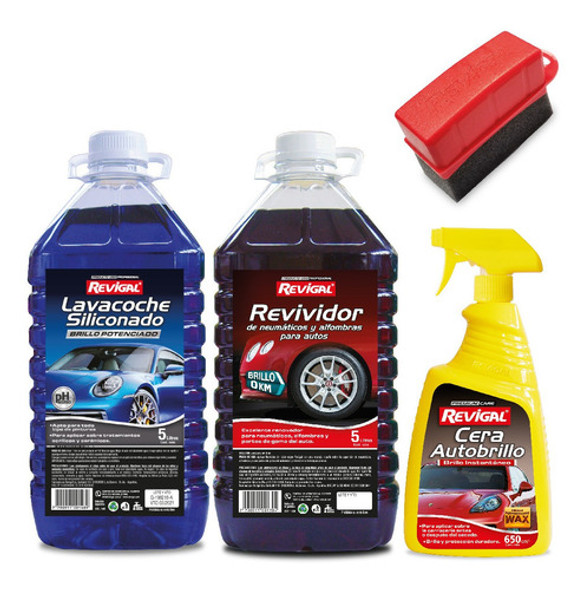 Shampoo Azul Revividor Autobrillo Esponja Aplicador  Revigal 0
