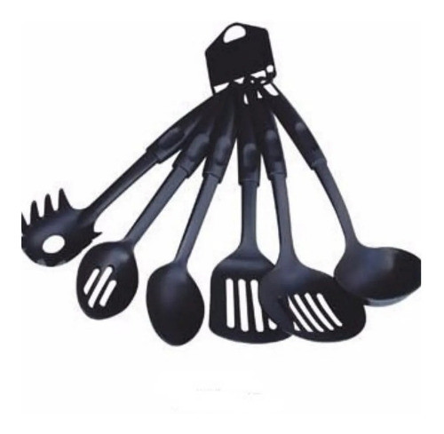 Set 6 Utencilios Nylon Espatula Cucharon Para Ceramic Teflon 1