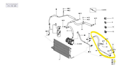 Tubo Condensador A/a Ecosport 03/05 Duratec 2.0 Original 1