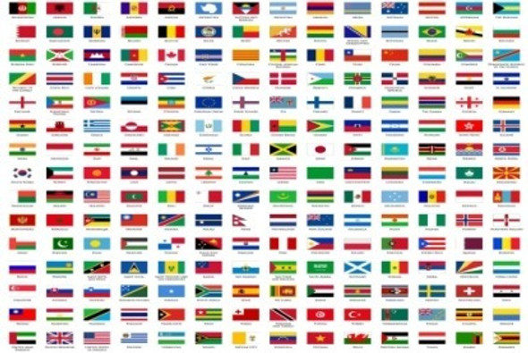 Banderas Del Mundo 2 - Lamina 45 X 30 Cm. 0