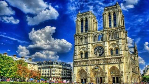 Catedral De Notre Dame Paris Francia - Lamina 45 X 30 Cm. 0