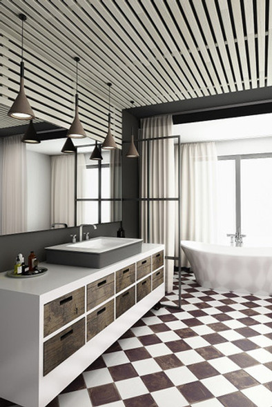 Porcelanato Piso Calcareo Volta 19,1x19,1  X Caja Negro Blan 0