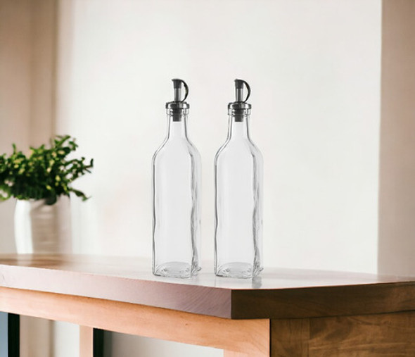 Set X 5 Aceitera Y 5 Vinagrera En Vidrio Bar Resto 1