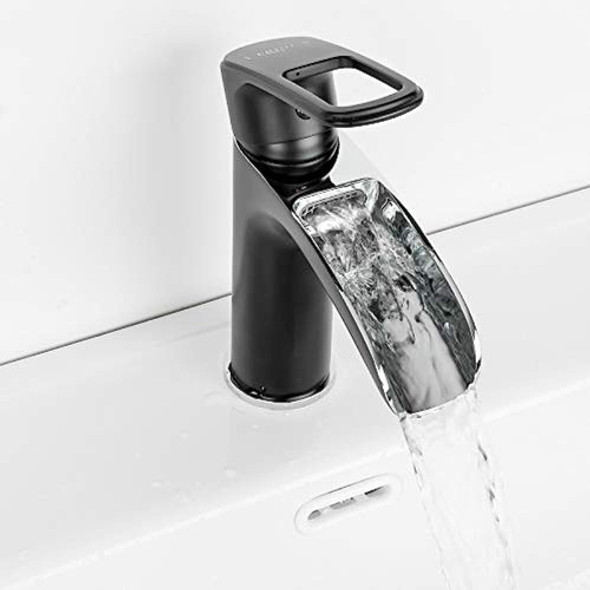 Frud Grifo De Lavabo De Baño Negro Cascada Grifo De Baño Mod 1