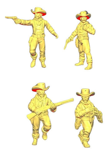 Cowboys A Pie Mod4, Escala 1/16 (12cm), Color Blanco 0