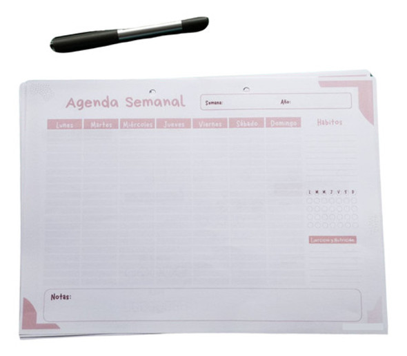 Agenda Planificador Semanal Imprimible A4 Pdf 1