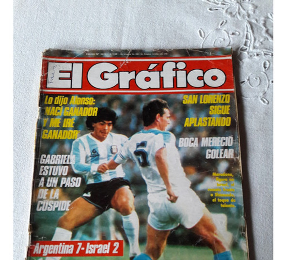El Gráfico Nº 3474 6/5/1986  Argentina 7 Israel 2 Maradona 0