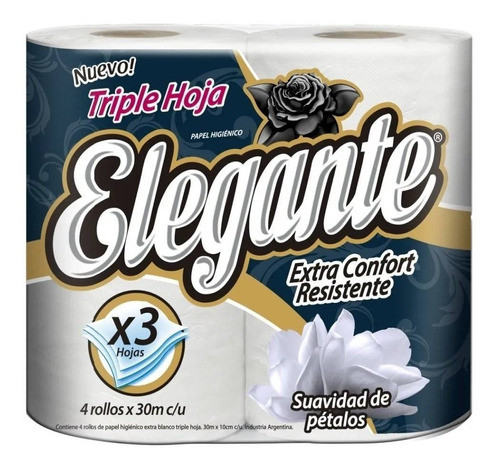 Papel Higiénico Elegante Triple Hoja 30 Mts Bolson 6 Paquete 1