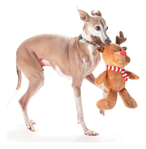 ¿juguete Para Perros De Peluche De Reno Navideño Midlee Con 1