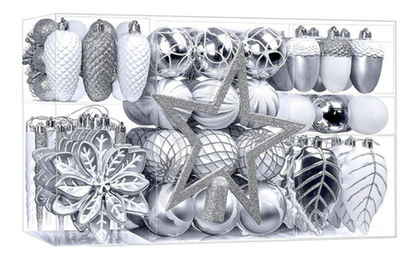 106 Adornos Navideños Variados De Plastico Irrompible - W&si 0 106 Adornos Navideños Variados De Plastico Irrompible - W&si 0