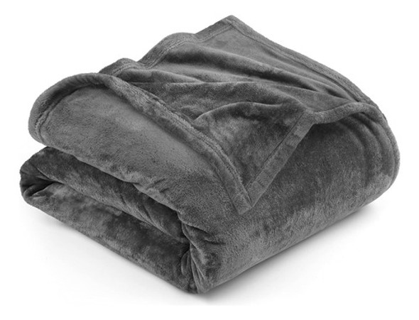 Manta De Lujo Queen Tamaño Gris 230x230 Cm Microfibra 0