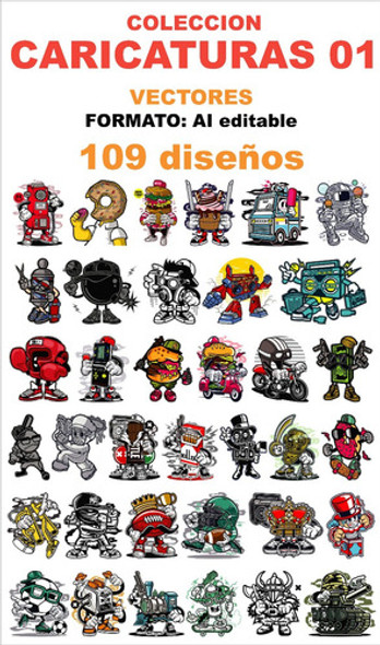 Vectores Caricaturas 01. 109 Diseños Exclusivos! 1