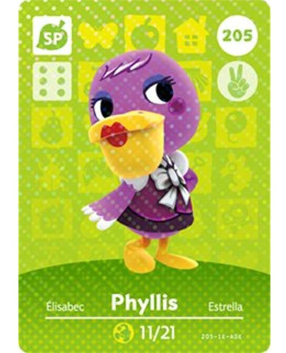 Phyllis - Tarjeta Amiibo De Nintendo Animal Crossing Happy H 0