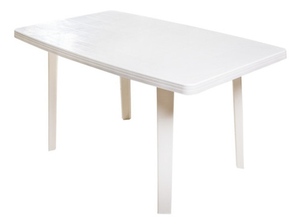 Mesa Plastico Jardin Wenco Florencia Rectangular Blanca 0