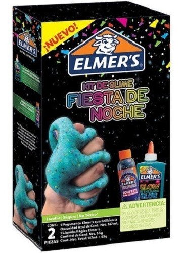 Kit Slime Elmer´s Fiesta De Noche 2 Piezas No Toxico Lavable 0
