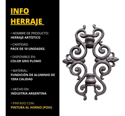 Adorno Para Rejas Y Portones De Hierro - Modelo Artistico 1