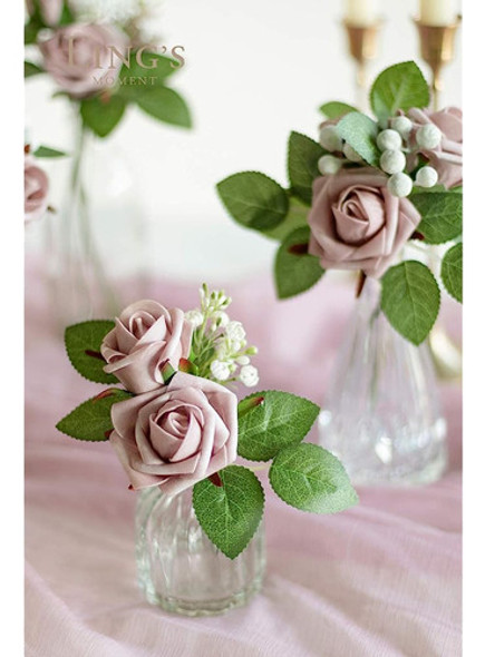 Ling's Moment Flores Artificiales 1.5  Y 2  Rosa Polvorienta 1