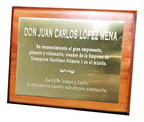 Placas Conmemorativas Grabado Laser 24x20 Cm 1