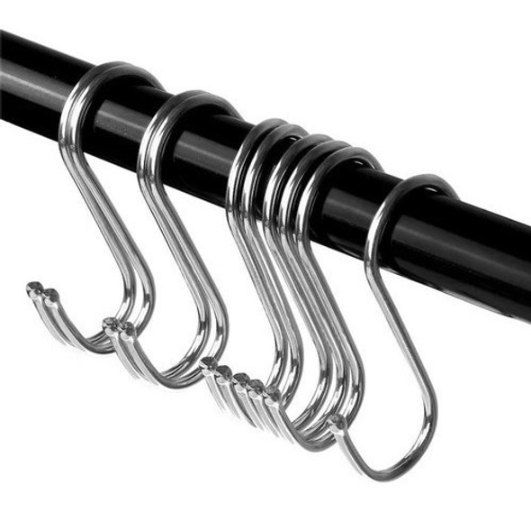 Pack X 10 Ganchos S Cromados Para Exhibir Jeans 0