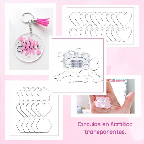 Acrílico Corazón 4cm, 50 Pzas. 1