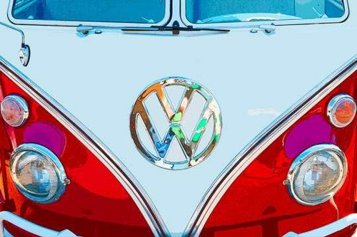 Ilustracion De Volkswagen Combi Vw - Lamina 45 X 30 Cm. 0