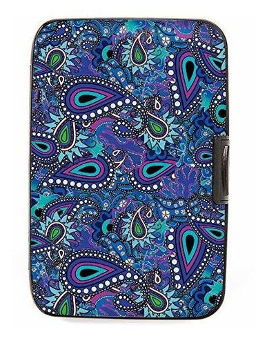 Azul Y Morado Paisley Rfid Proteccion De Robo De Datos Segur 0