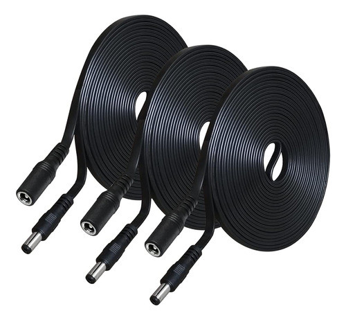 Cable De Extension Jack 12v Y Otro Negro Pack De 3 0