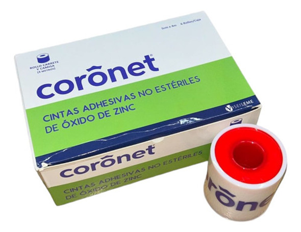 Tela Adhesiva C/cam X 6 Rollos Oxido Zinc Coronet 1