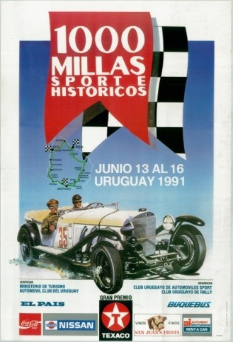 1000 Millas Sport E Históricos Uruguay 1991 Lámina 45x30 Cm. 1