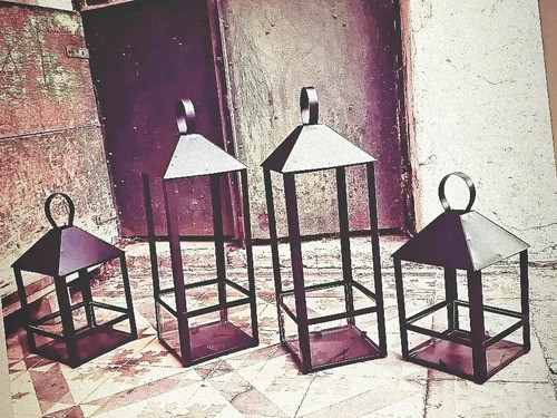 Set De Fanales De Metal ! Decoracion Exterior 0