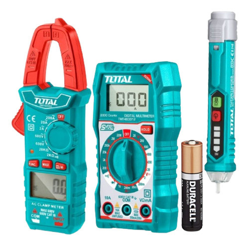 Kit Electricista Detector Voltaje+pinza Digital+multímetro 0