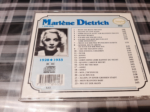 Marlene Dietrich - 1928-1933 - Cd Original  Frances 1