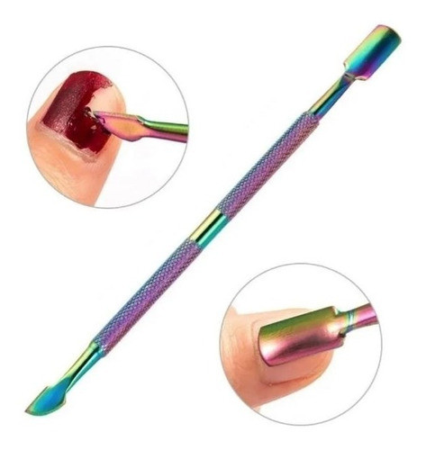 Repujador De Cuticulas Doble De Titanium Tornasol Uñas !! 0