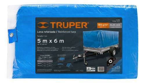 Lona Reforzada Azul 5x6m Truper S A 0
