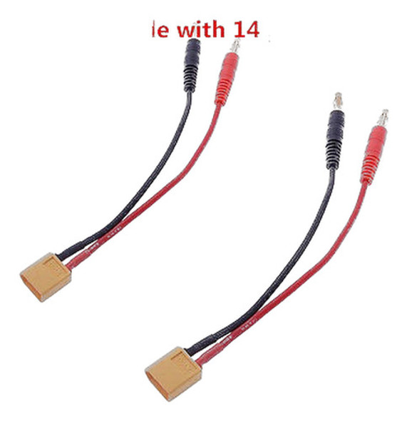 2pc Xt60 Macho 4mm Banana Conector Enchufe Adaptador Batería 0