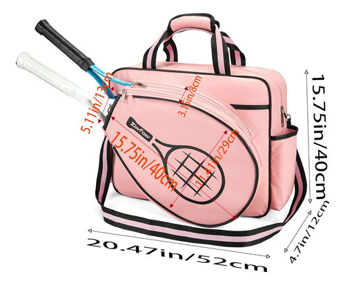 Ziwfow Bolsa De Raqueta De Tenis De Cuero Bolsa De Tenis Bol 1