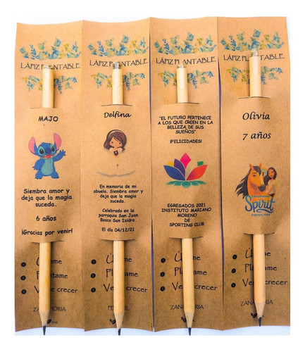 12 Lapices Ecológicos Plantables Semilla Ecolapiz Natural 1