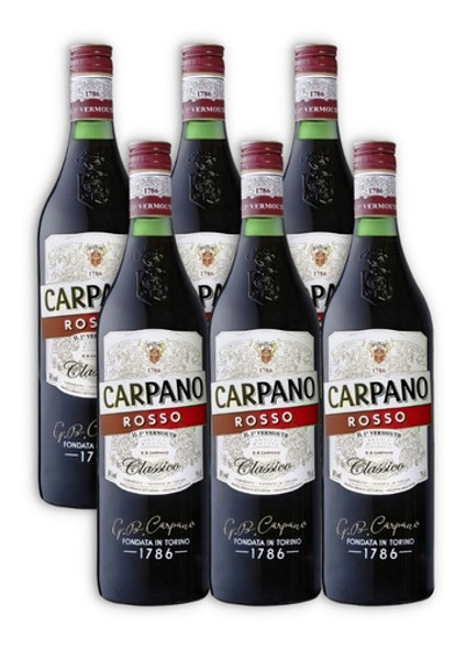 Carpano Rosso Aperitivo Vermouth Destilado Caja X6u 950ml 0
