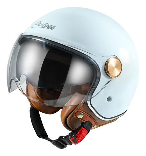 Casco Moto Cara Abierta, Clásico Retro 3/4 Con Visera, Aprob 0